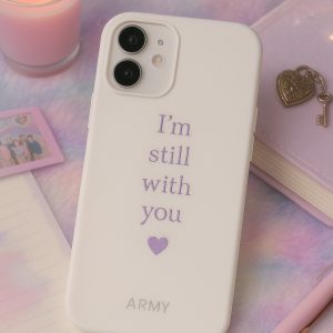 BTS K-Pop Oversized White Phone Case – Casual Fashion for Fans on the Go