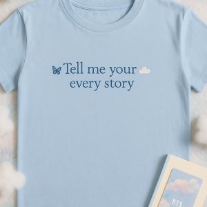 BTS Preppy Aesthetic K-Pop Tee – Campus Chic for Fans