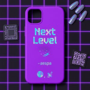 Minimalist K-Pop Style: Aespa White & Black Phone Case - Perfect for Fashion Fans on the Go
