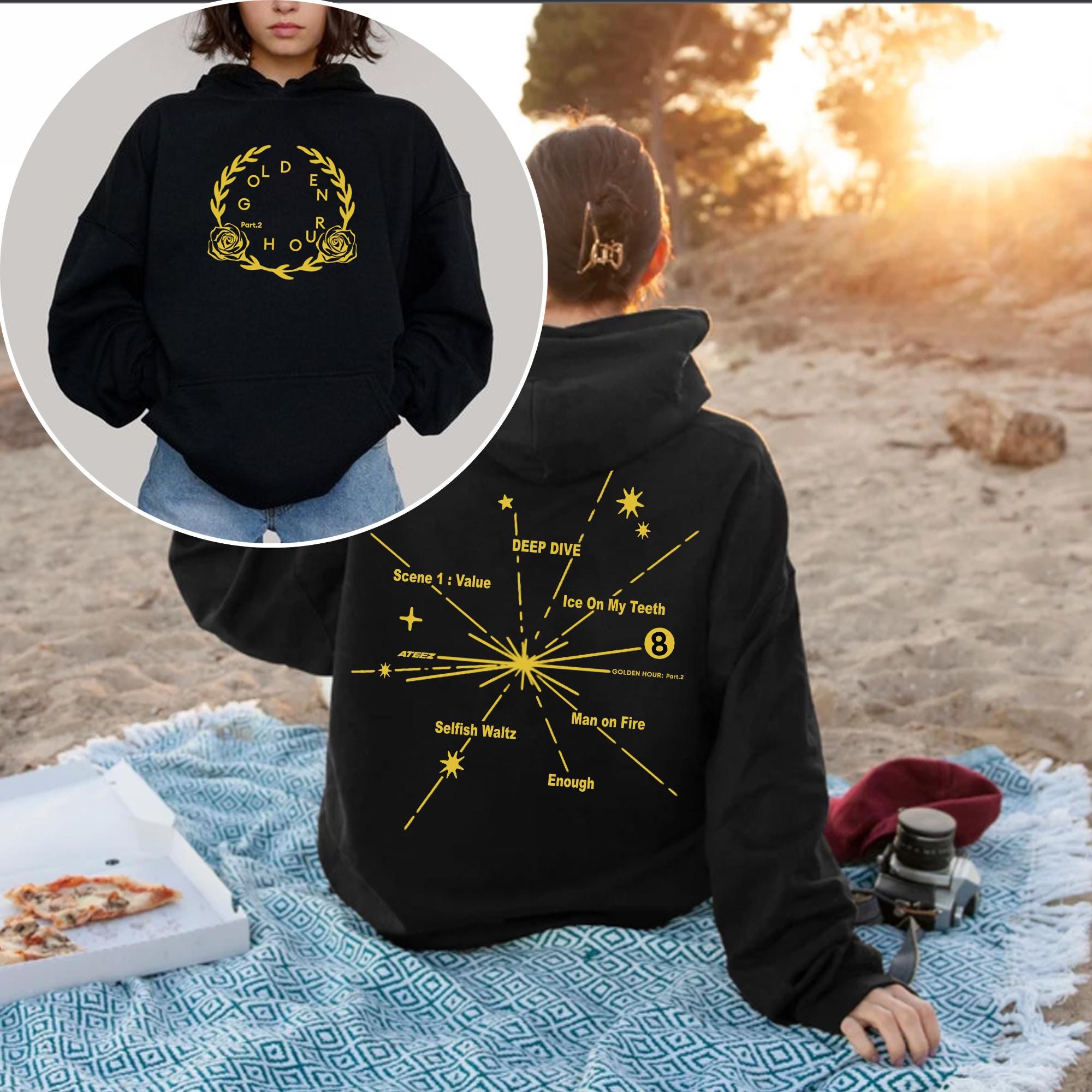 Ateez Golden Hour Part 2 Album Tracklist Hoodie, Ateez Towards The Light: Will To Power World Tour Shirt, Ateez Will Shirt, Ateez Kpop