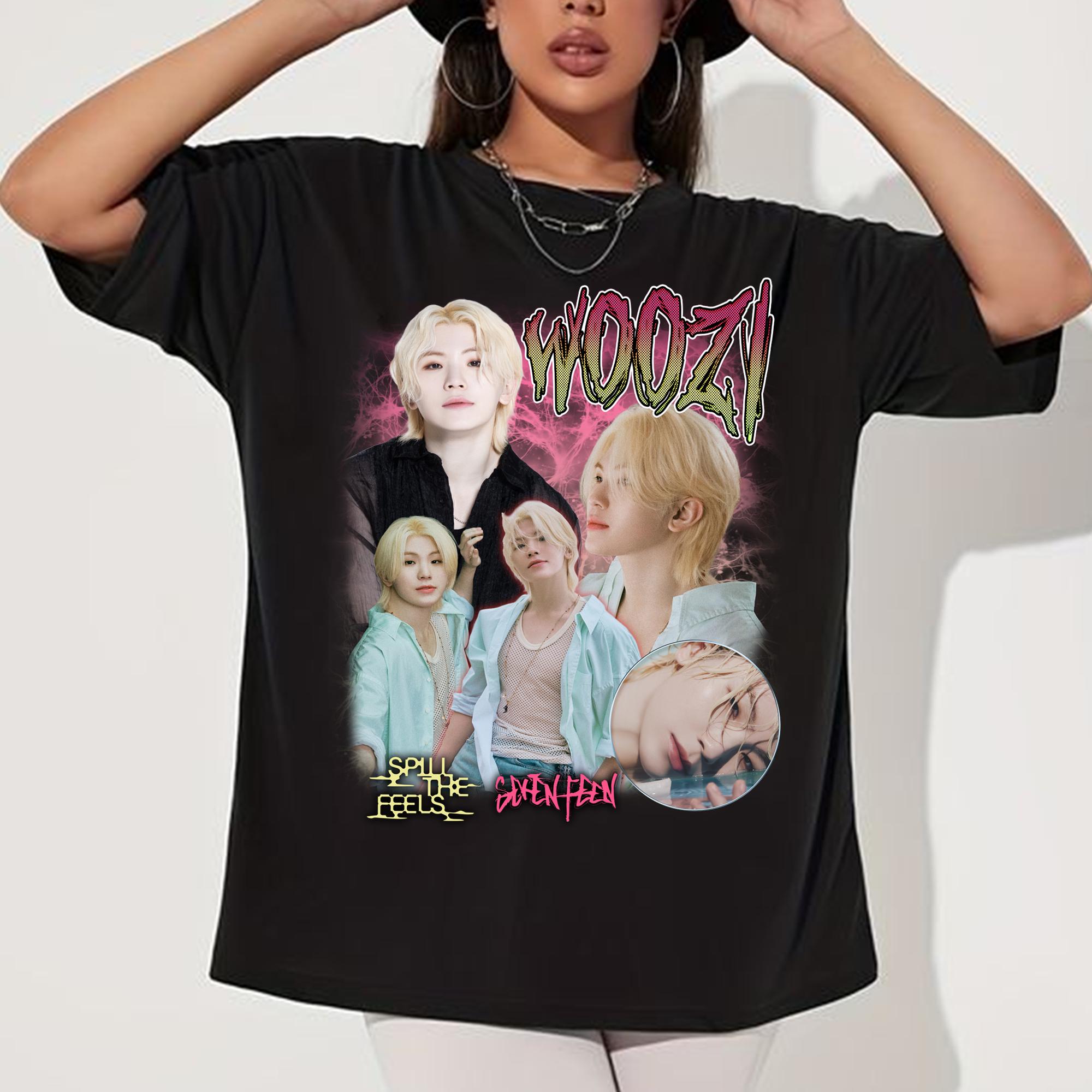 Woozi Seventeen Graphic T-shirt, Seventeen Spill The Fells Album Shirt, Seventeen Right Here World Tour Shirt, Seventeen Nana Tour Shirt