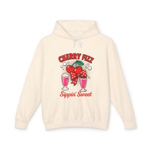 Cherry Fizz Unisex Hooded Sweatshirt, Cute Hoodie for Summer Parties, Cozy Lounge Wear, Gift for Friends, Fun Drink Theme