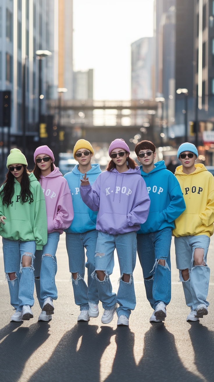 7 member kpop outfits