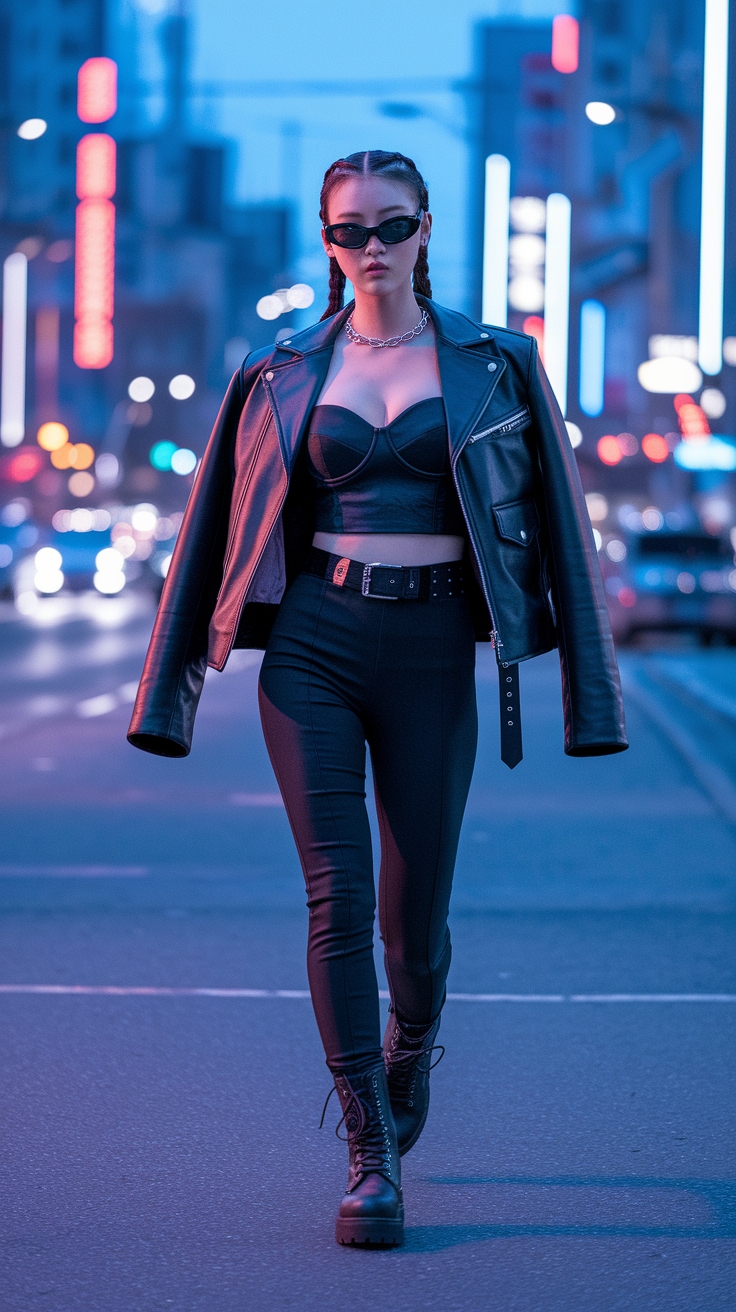 all black kpop outfit