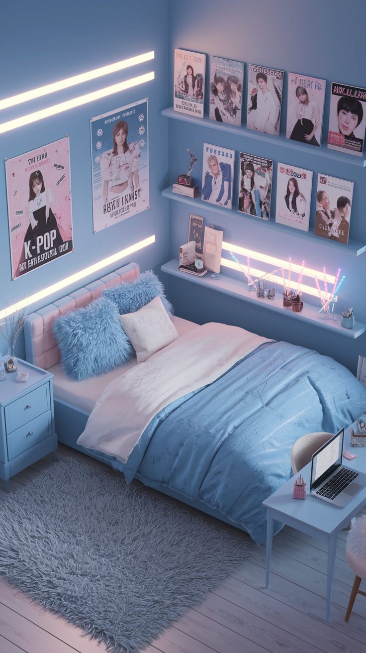 Achieve a Blue K Pop Room Aesthetic