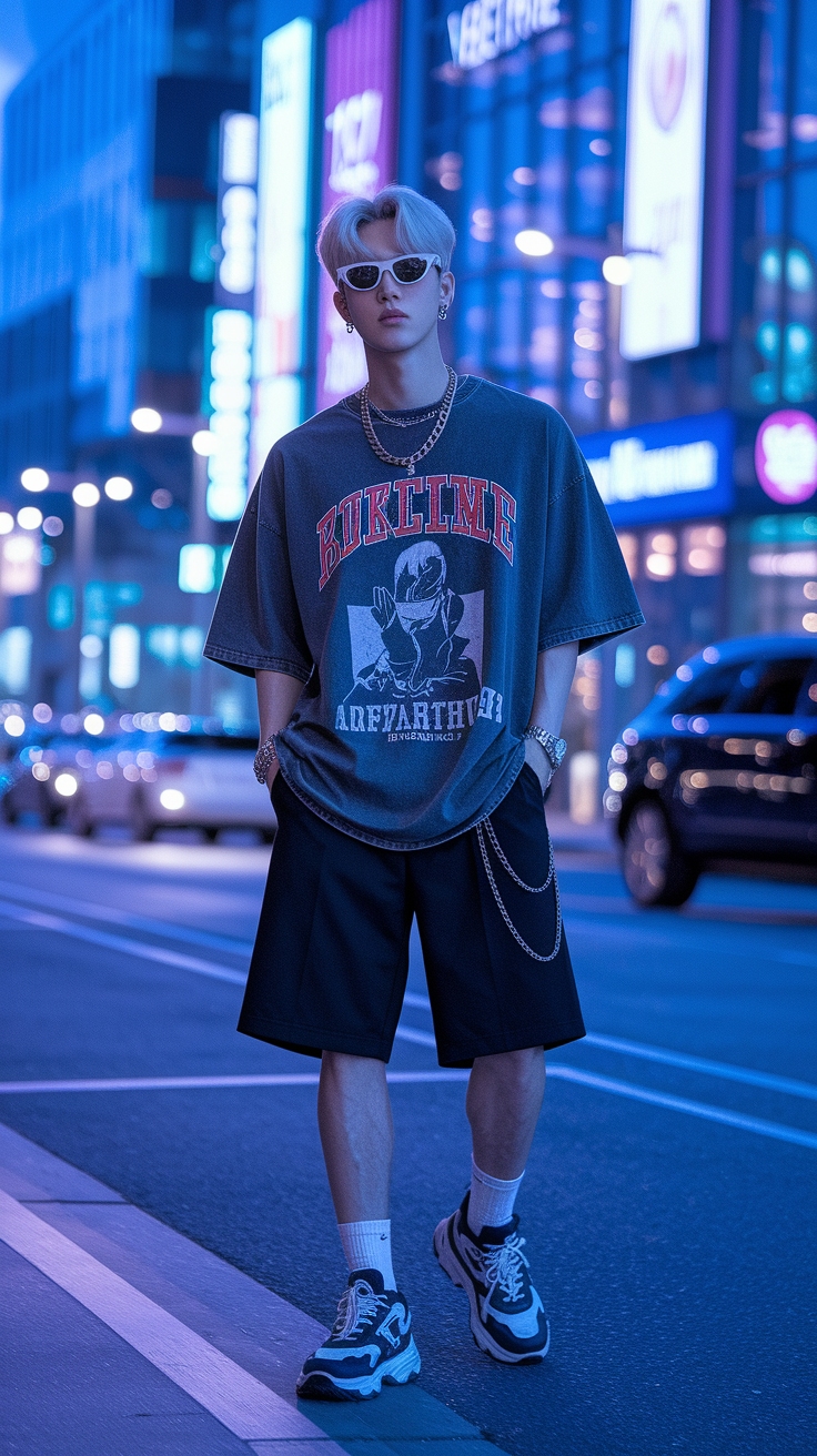 kpop black shorts