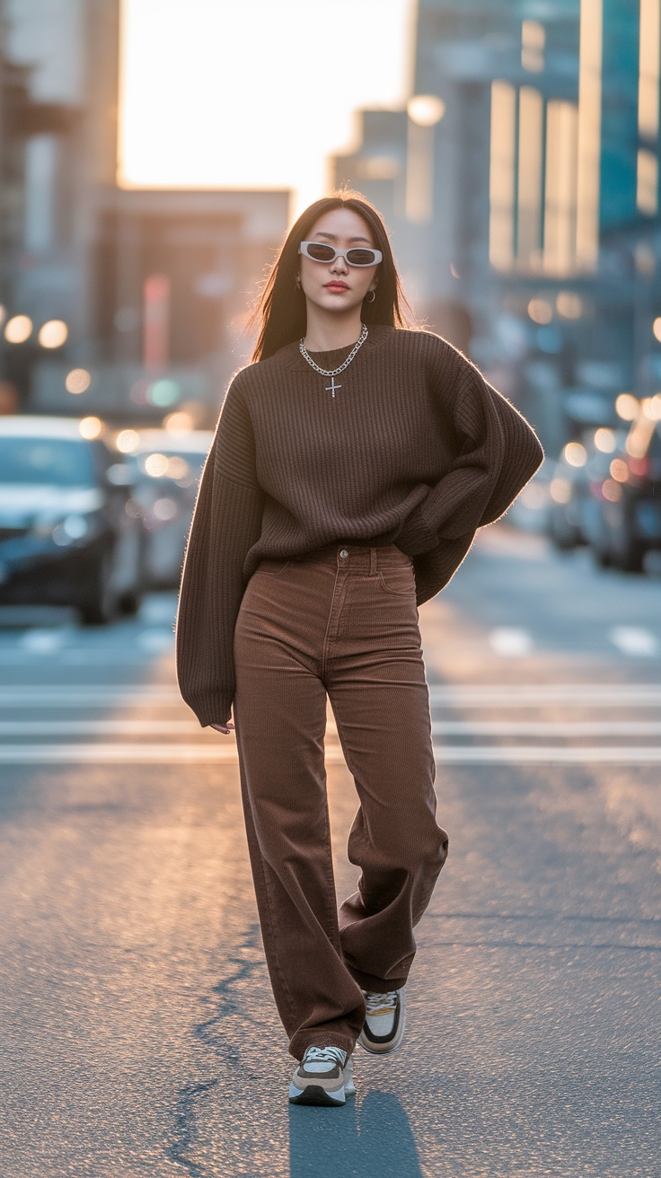 kpop brown outfit