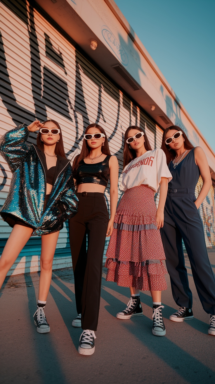 kpop four members outfit