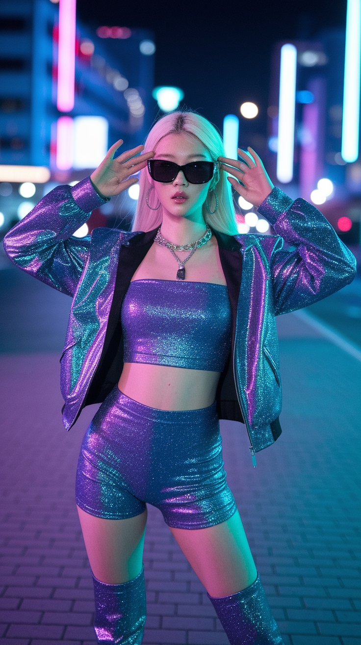 kpop glitter outfit