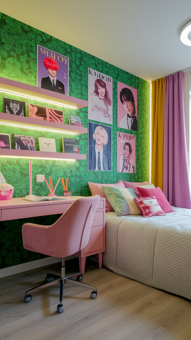 kpop green wallpaper