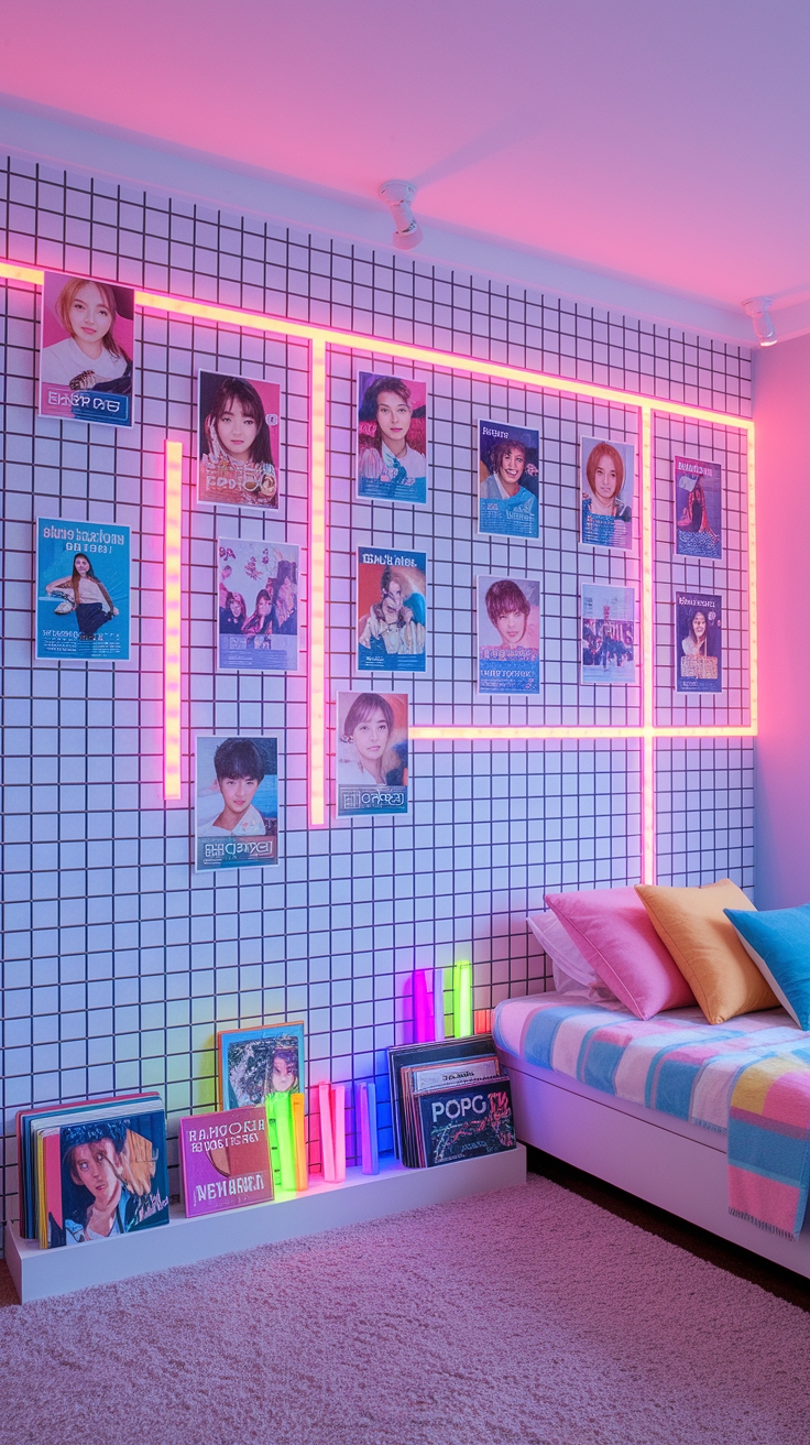 kpop grid wall