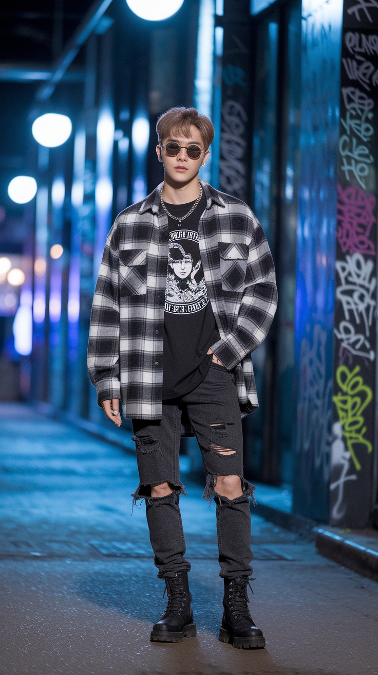 kpop grunge outfits