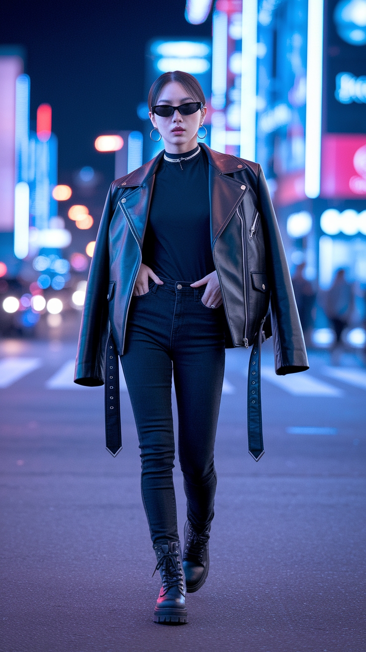 kpop idol black outfit