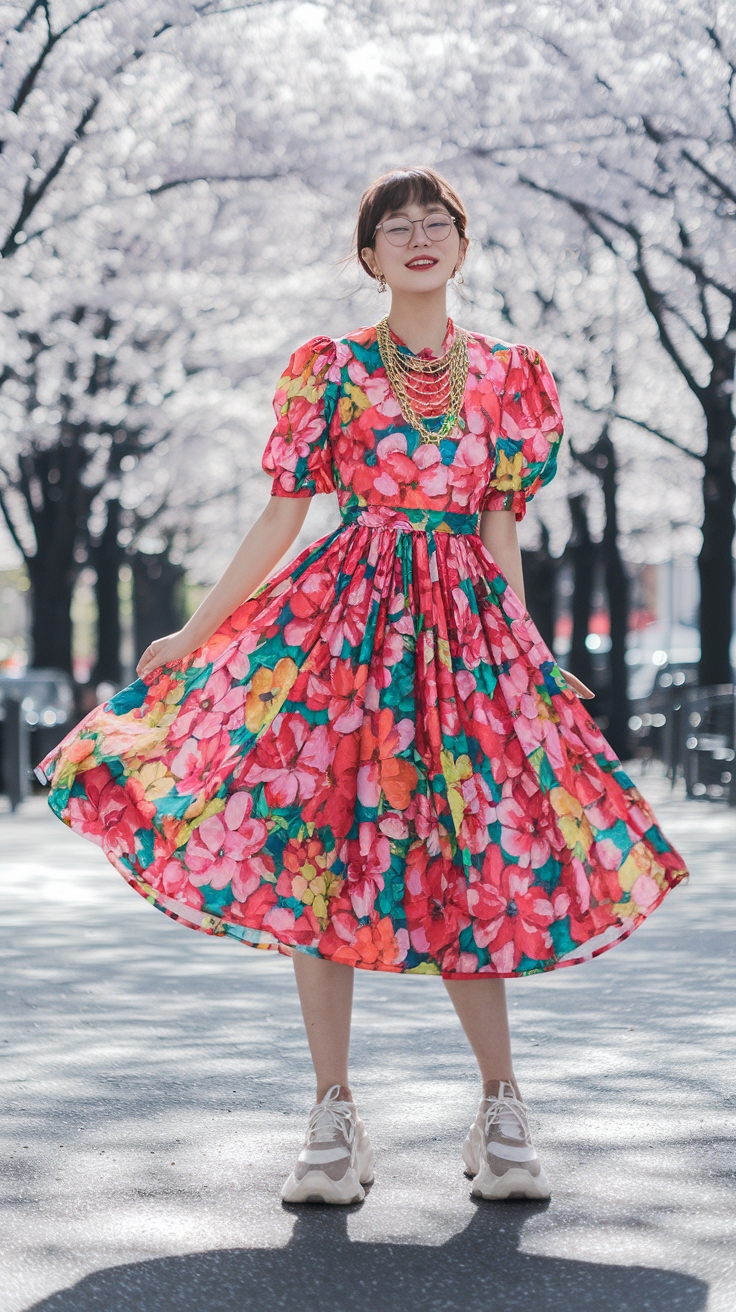 kpop idol floral dress