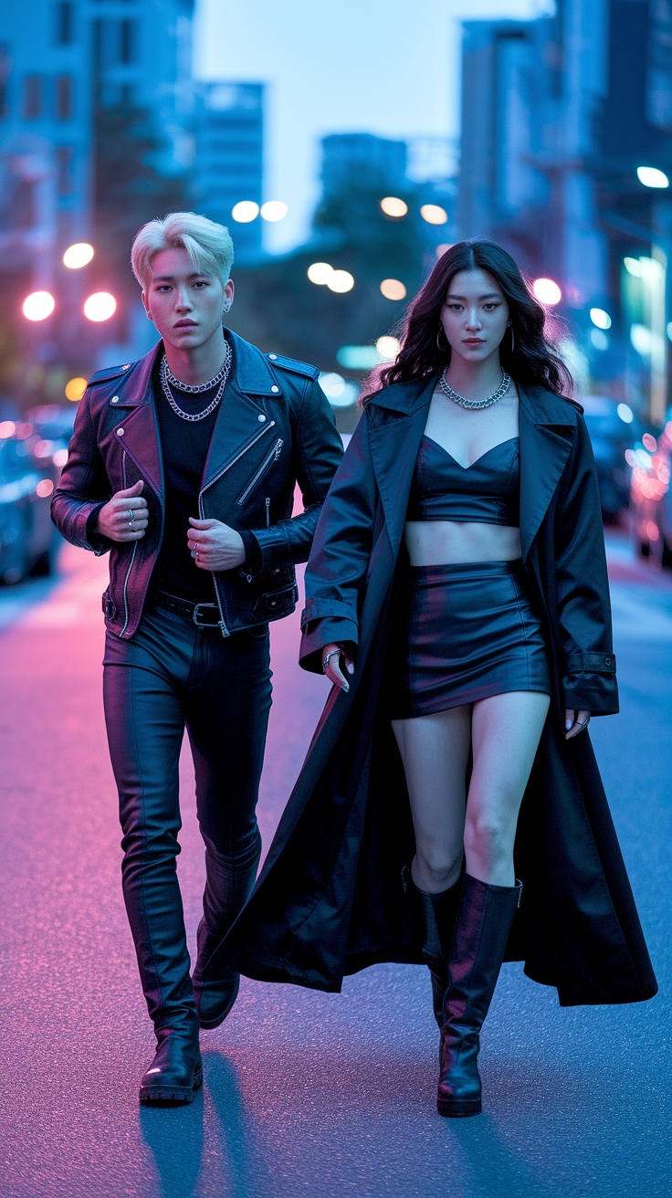 kpop idols black outfits