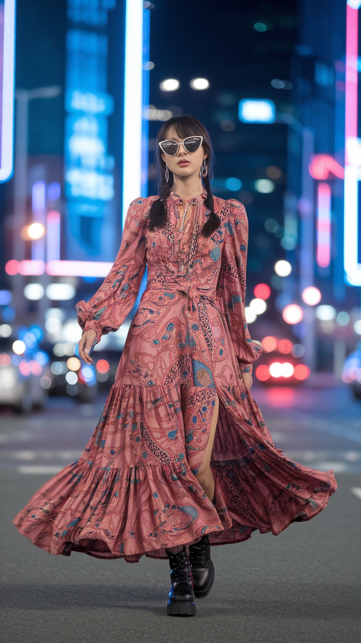 kpop long dress