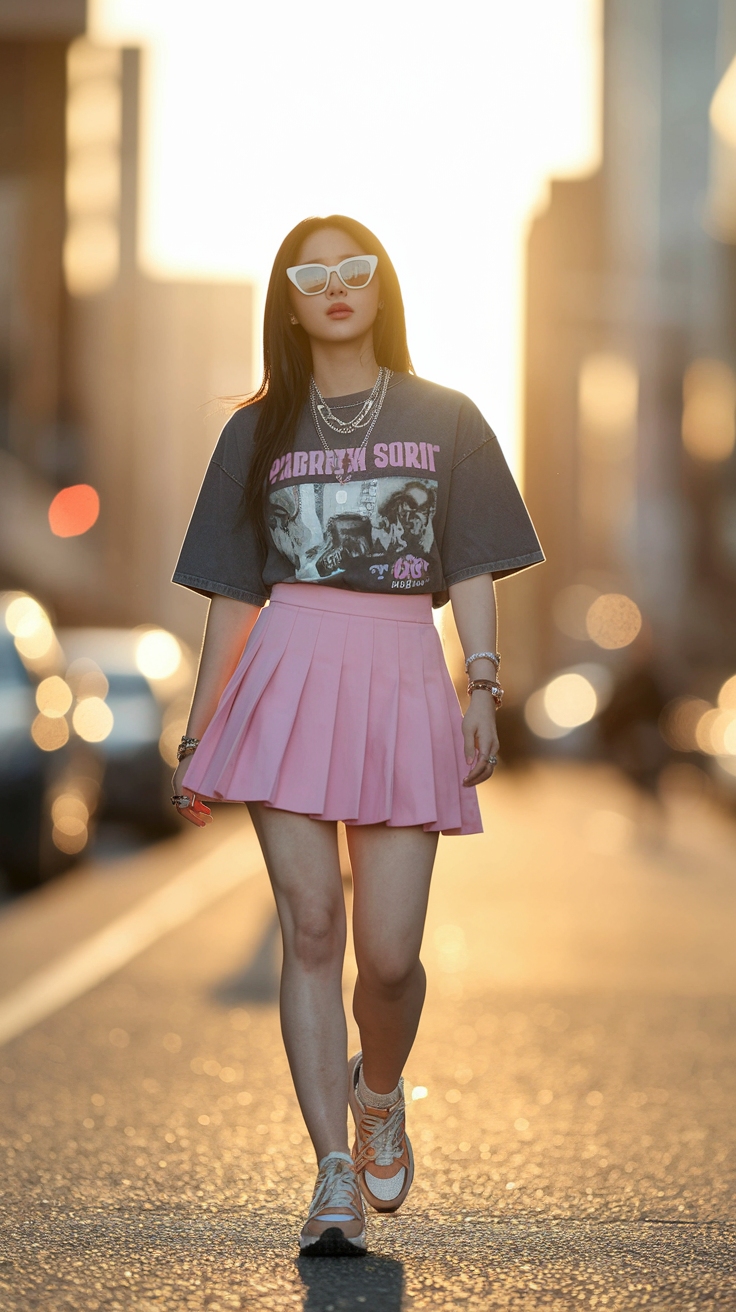kpop mini skirt outfit