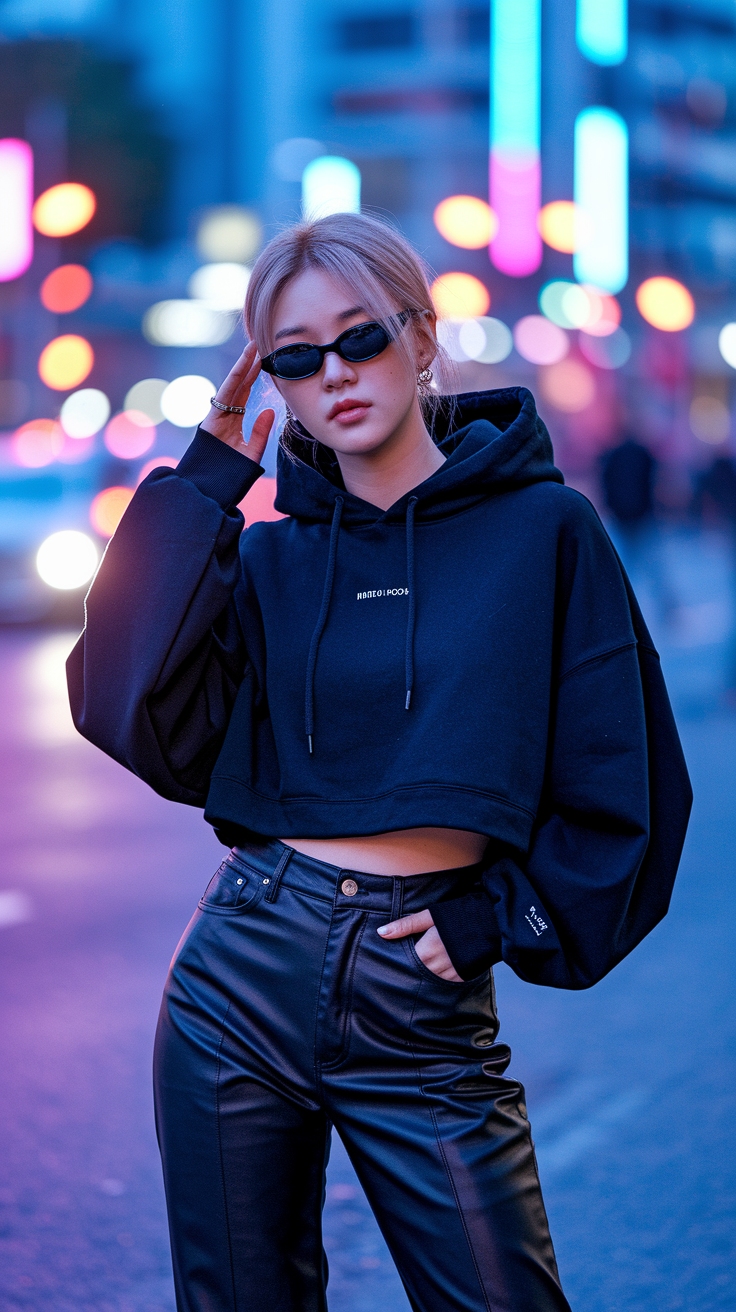 kpop outfits black