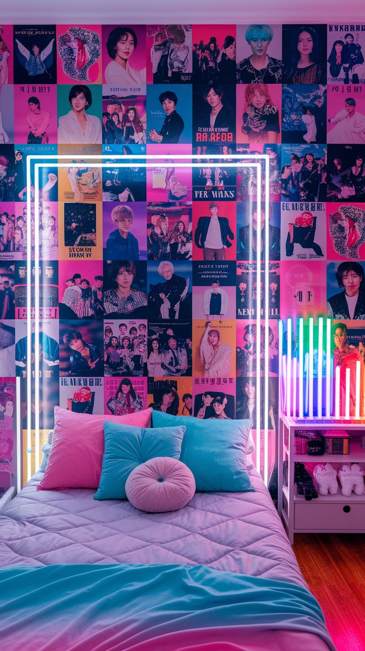kpop photo collage wall
