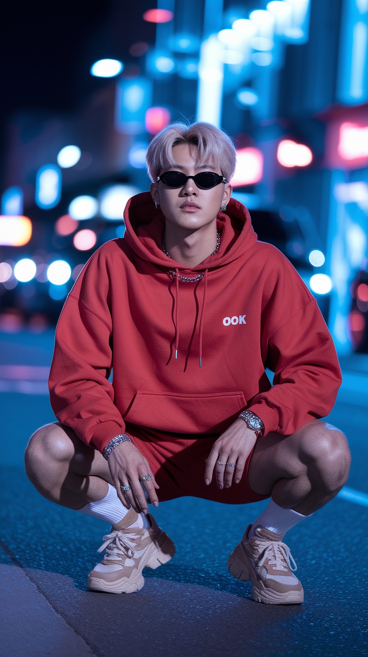 kpop red outfit