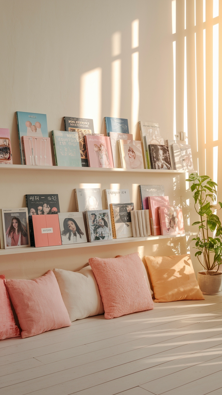 kpop shelf aesthetic minimal