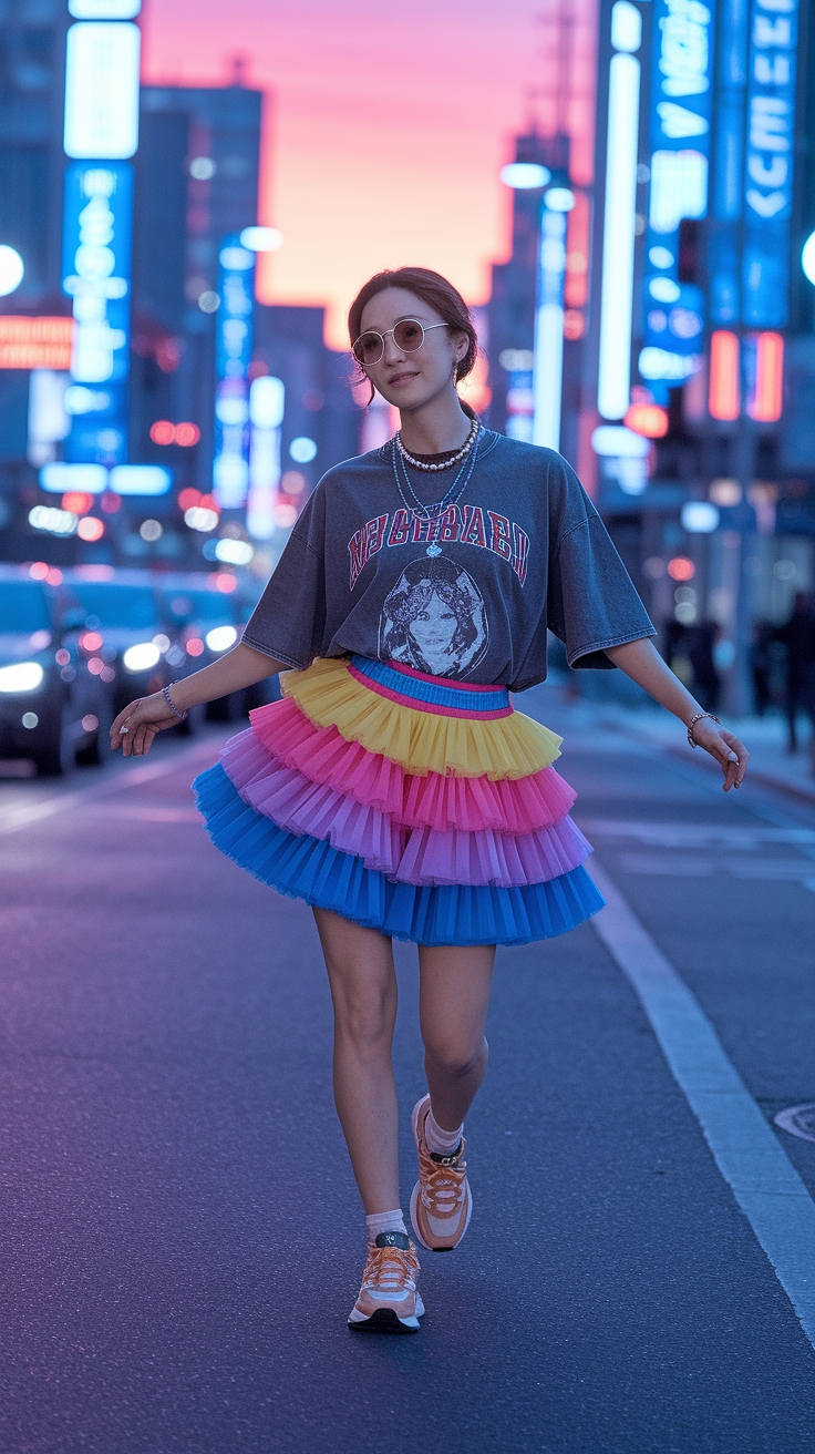 kpop skirt outfit