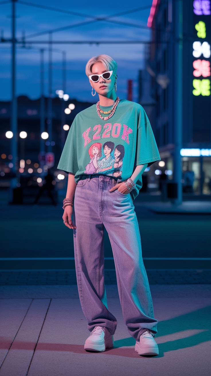 kpop y2k outfit