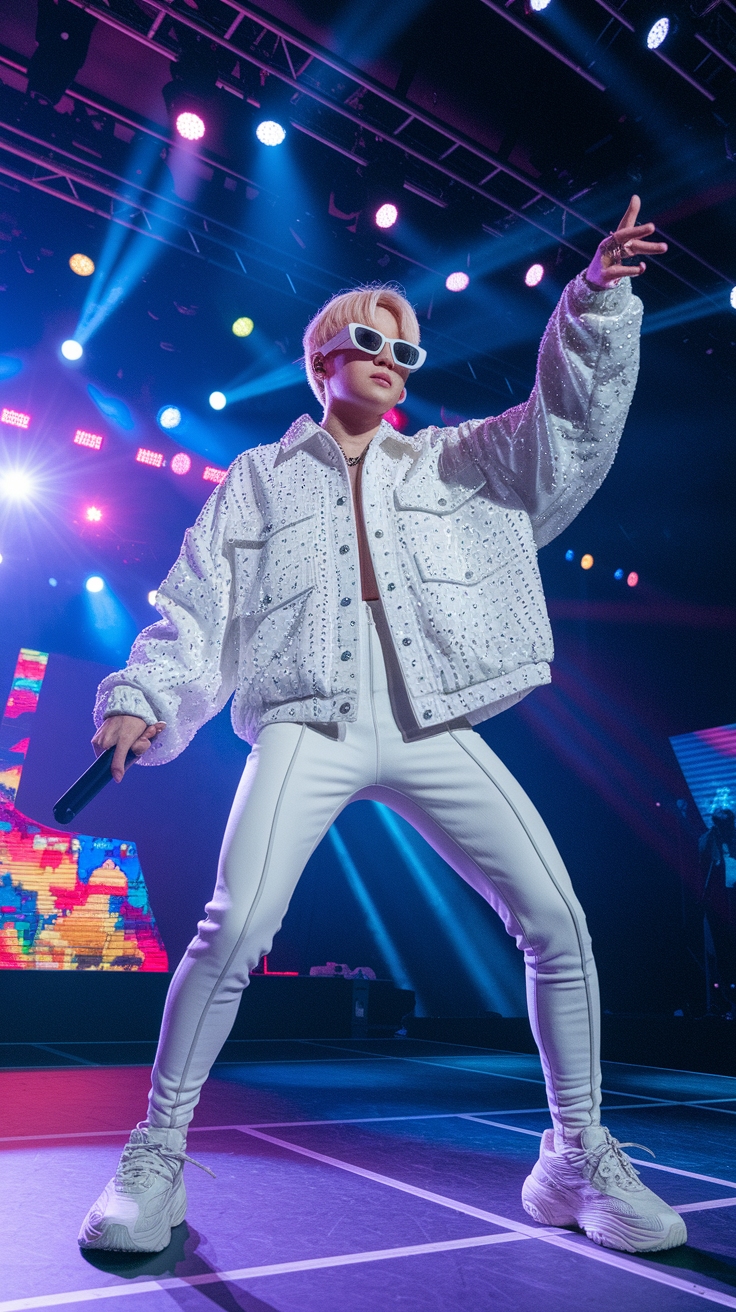 white concert outfit kpop
