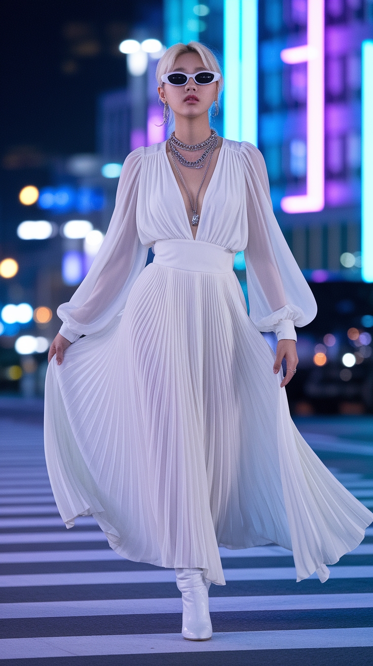 white dress kpop idol